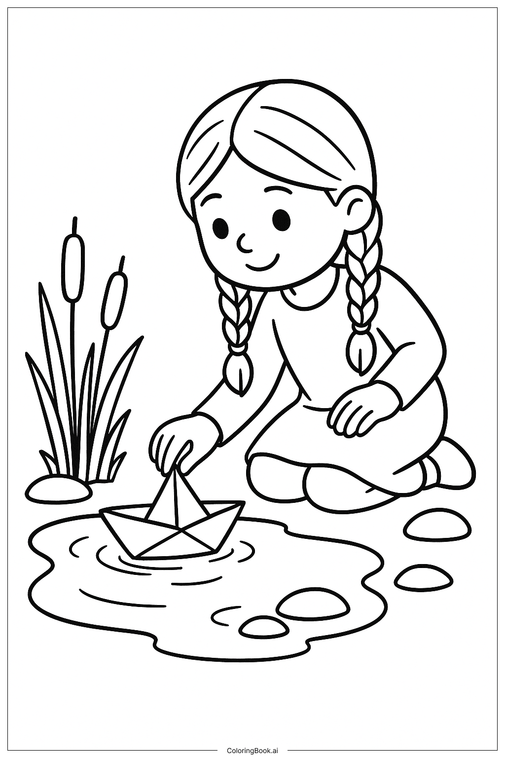  リリーラブライズ 紙の船の塗り絵ページ 