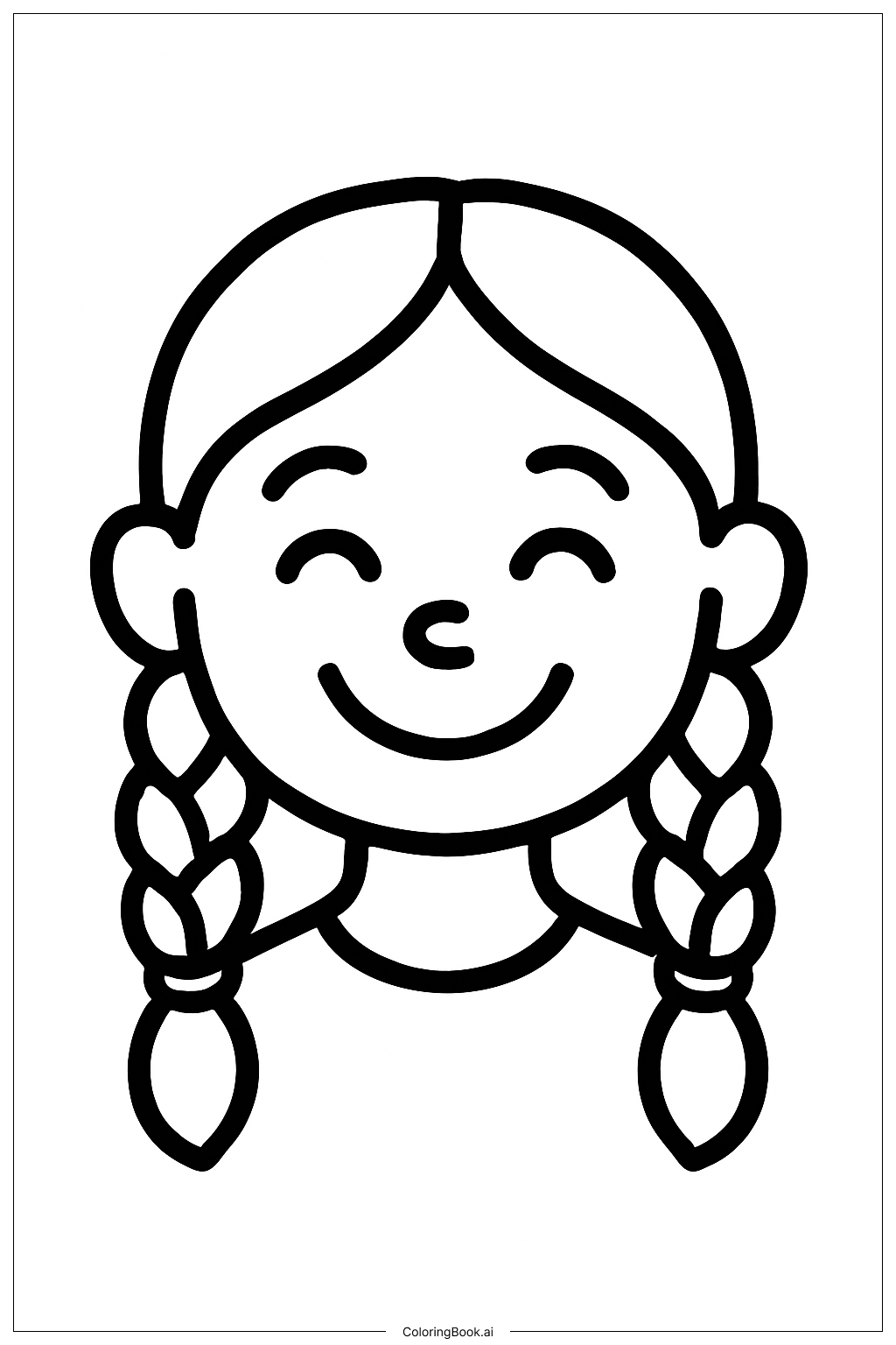  Página para colorir de Sorriso de Tranças da Lily Love 