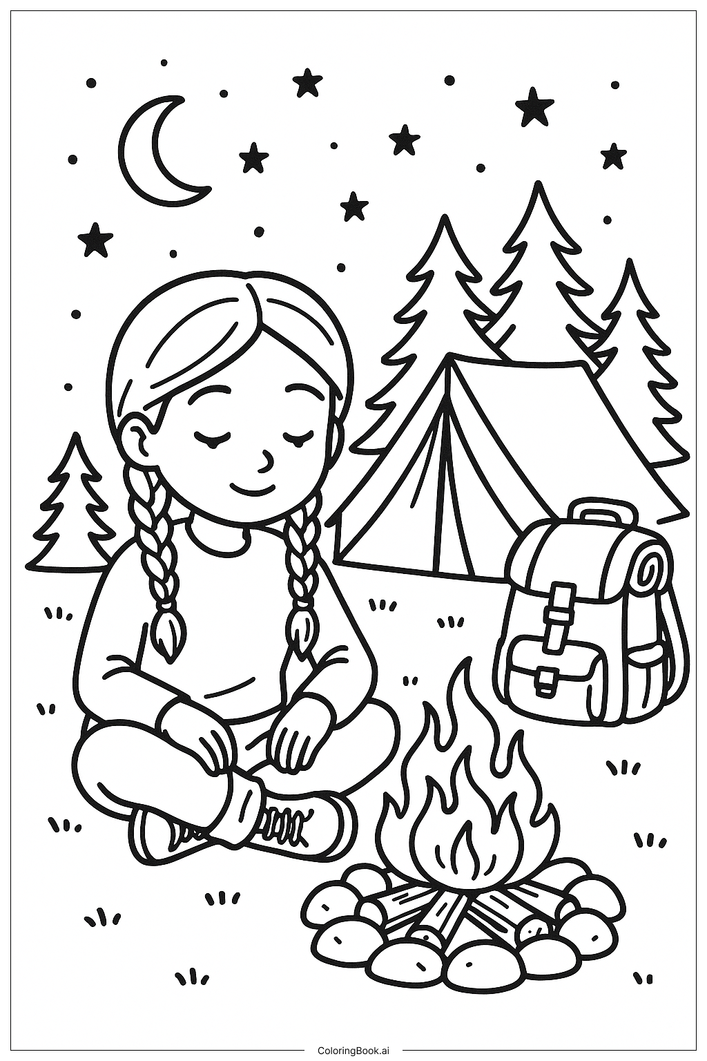  릴리 러브 브레이드 스타리 캠프아웃 색칠공부 페이지 