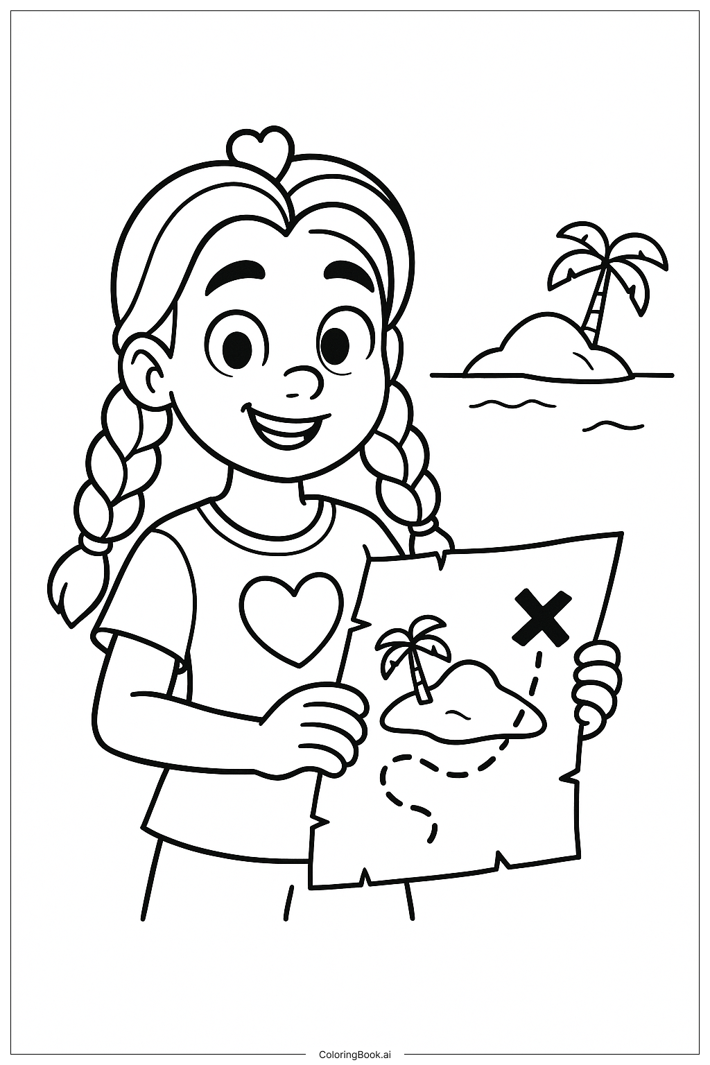  Page de coloriage Carte au Trésor de Lily Love Tresses 