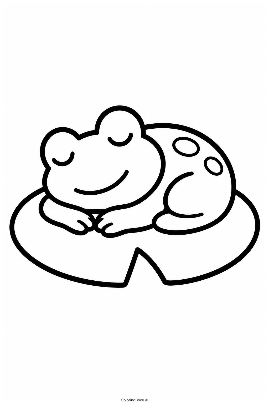  Página para colorir de Sapo Dorminhoco na Vitória-Régia 