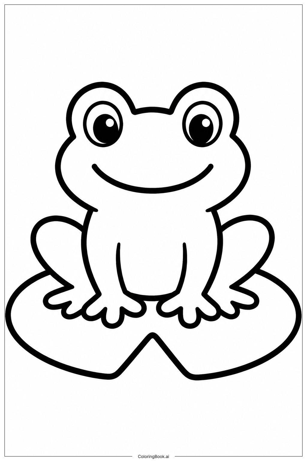  Página para colorir de Sapo Sorridente no Nenúfar 