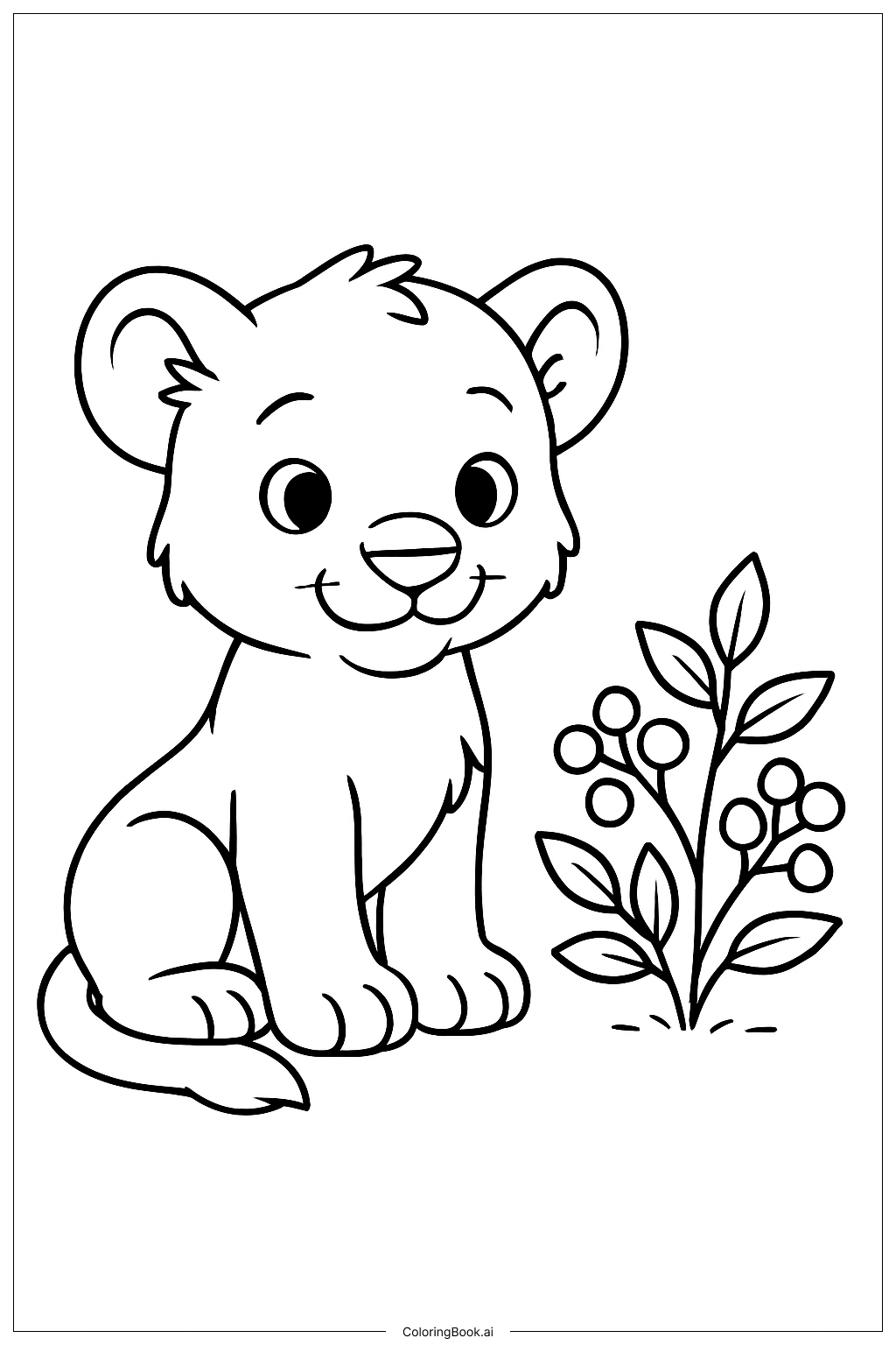  Lion Cub By Bush Coloring Page 