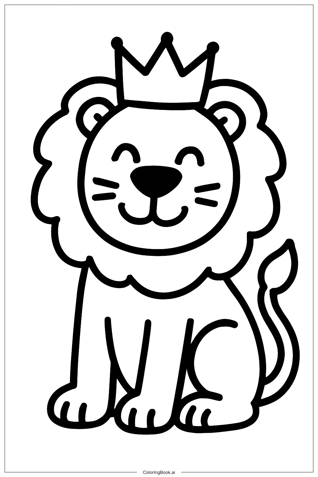  Lion With Crown Coloring Page 