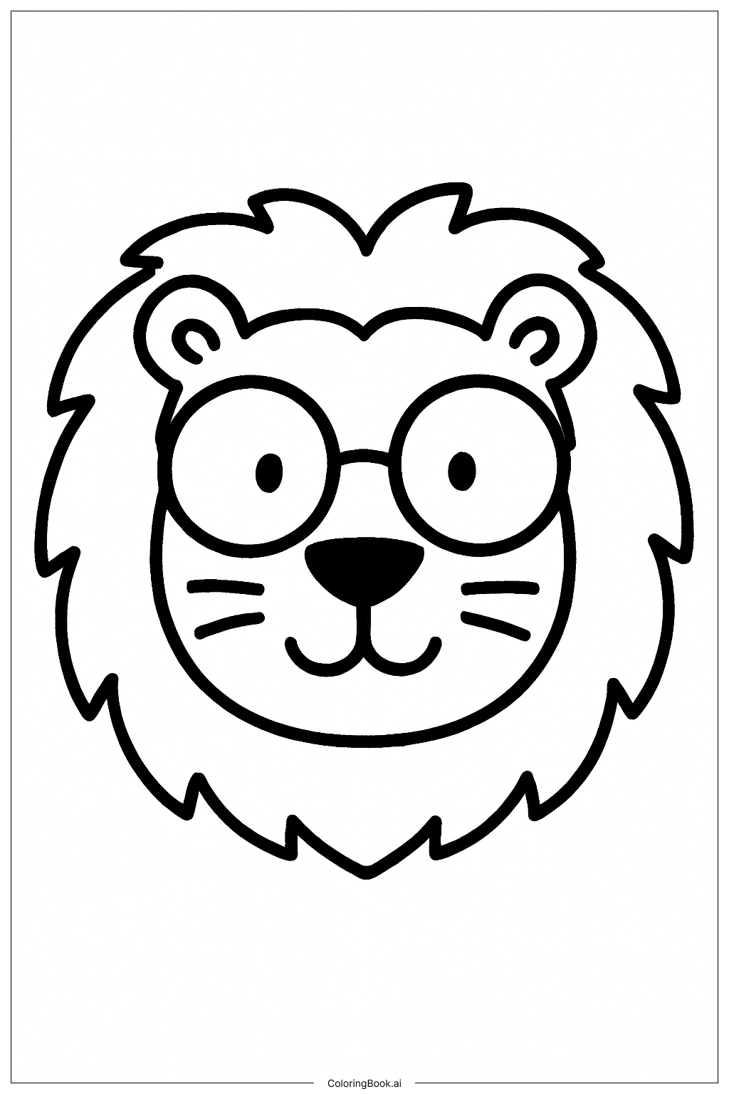  Lion With Glasses Coloring Page 