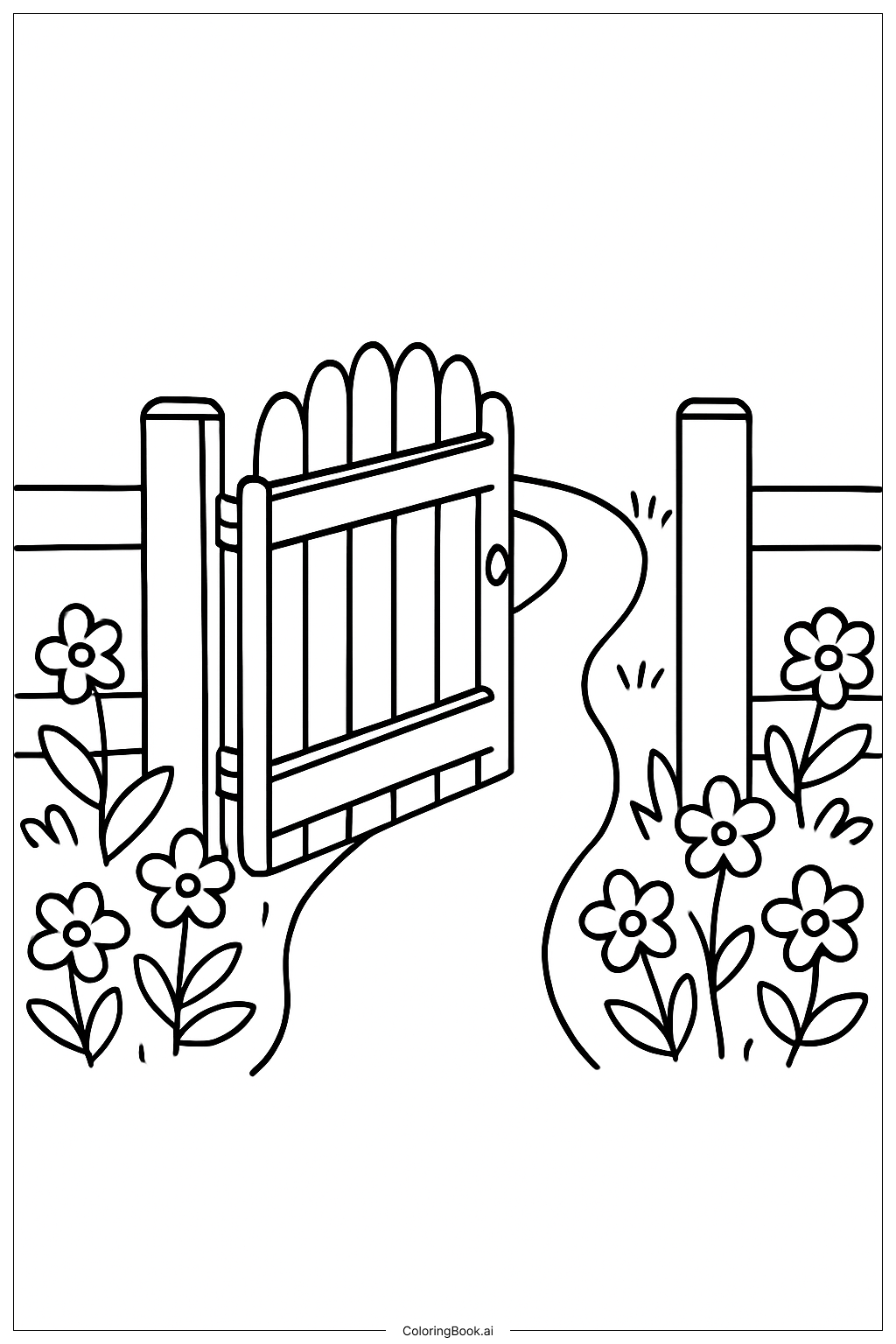  Little Garden Gate Coloring Page 