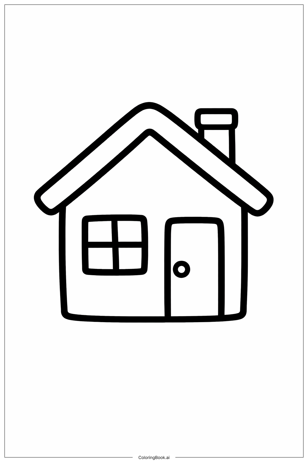  Kleines Haus Doodle Ausmalseite 