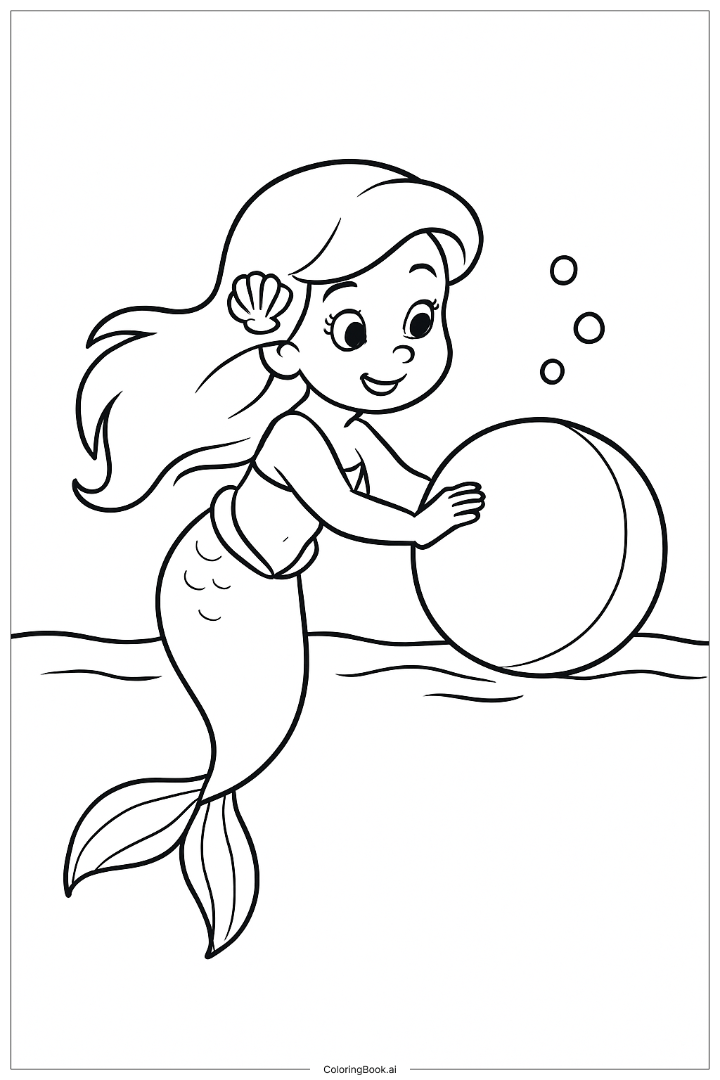 La Sirenita con Pelota Flotante