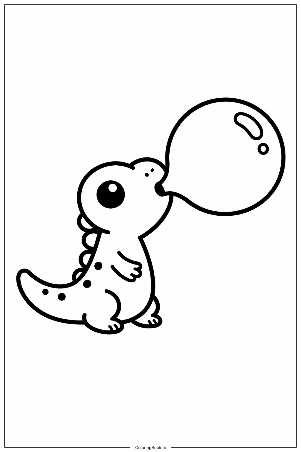  Lizard Blowing Bubble Coloring Page 