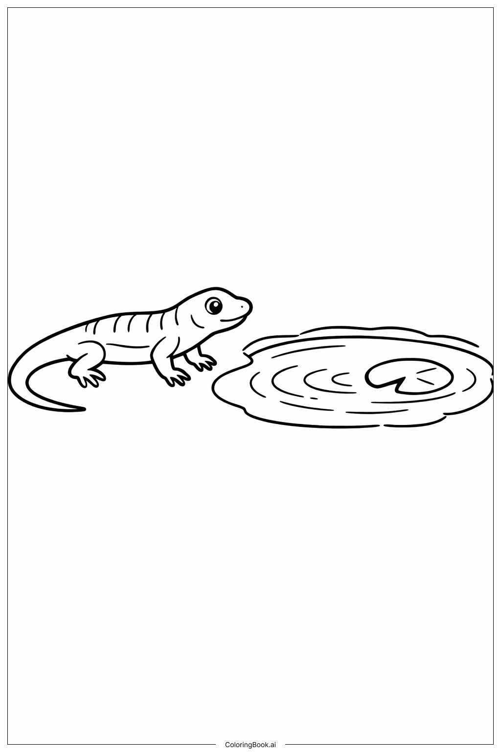  Lizard by Small Pond Coloring Page 