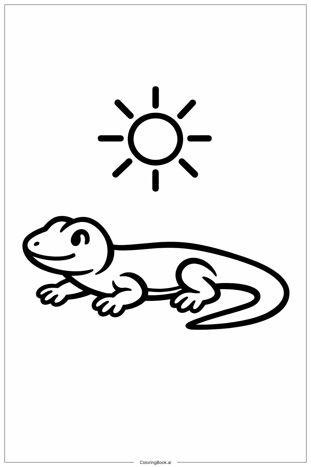  Lizard in Sun Coloring Page 