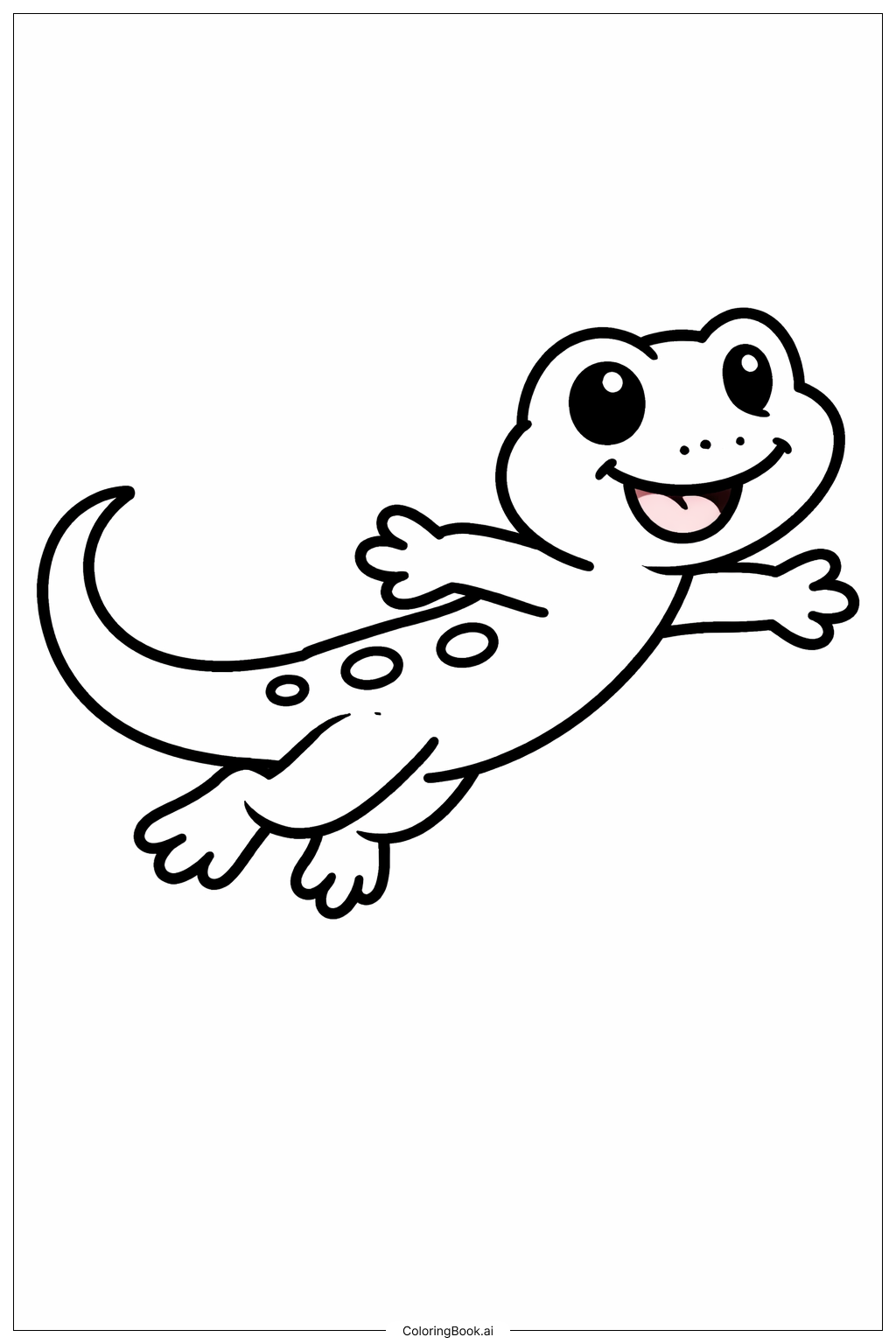 Lizard Jumping Coloring Page 
