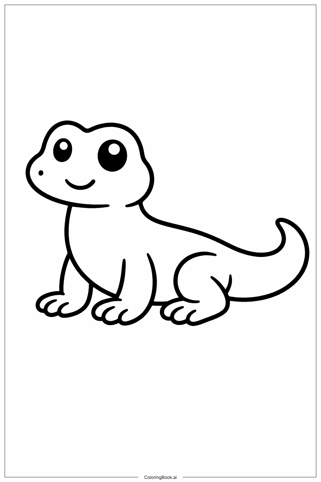  Lizard Sitting Down Coloring Page 