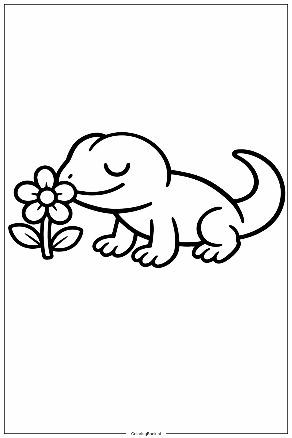  Lizard Smelling Flower Coloring Page 