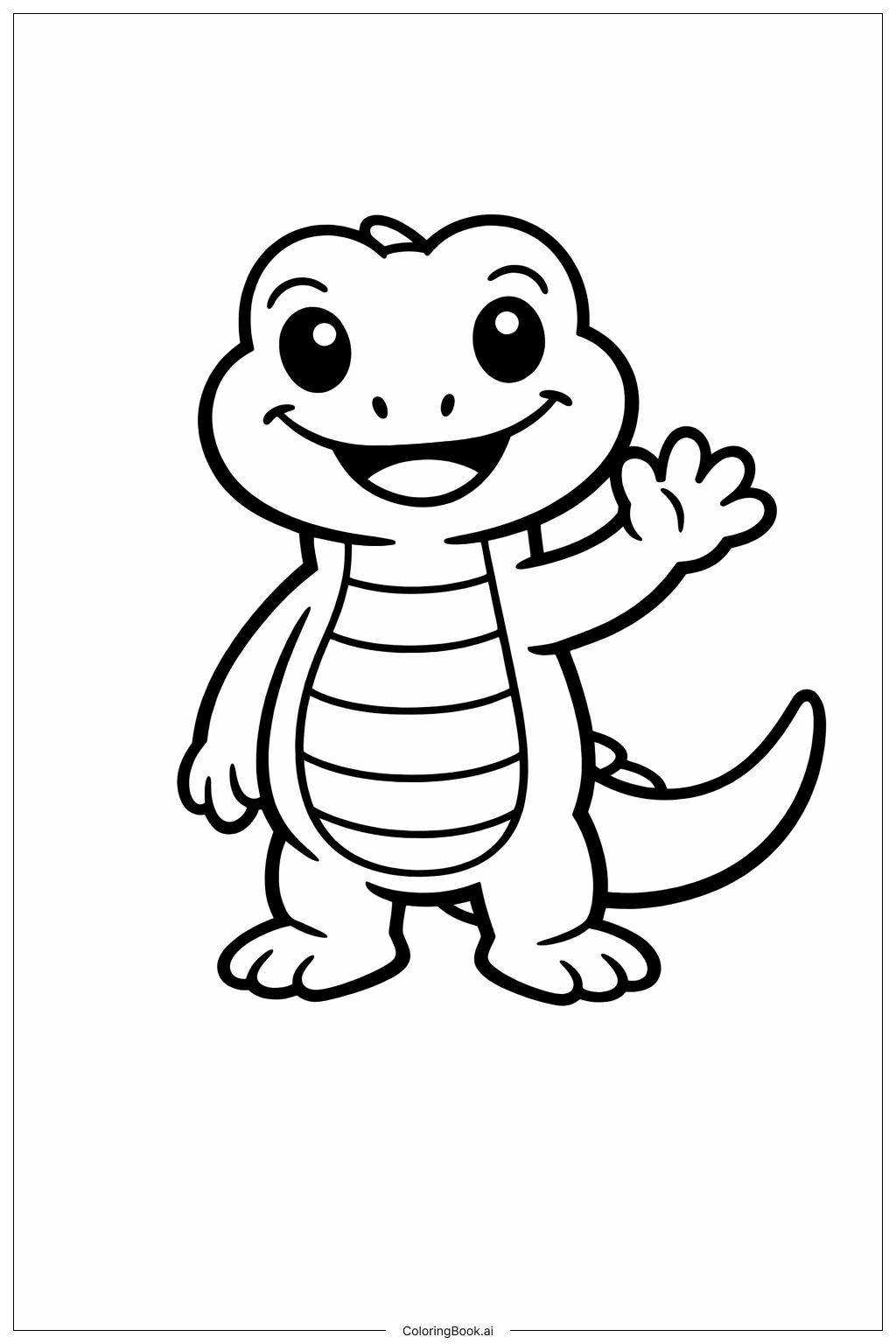  Lizard Waving Coloring Page 