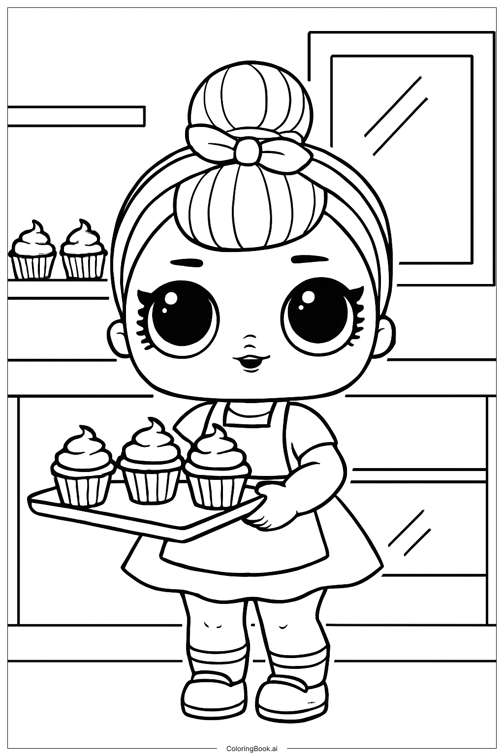 Página para colorir de Visita à Padaria LOL