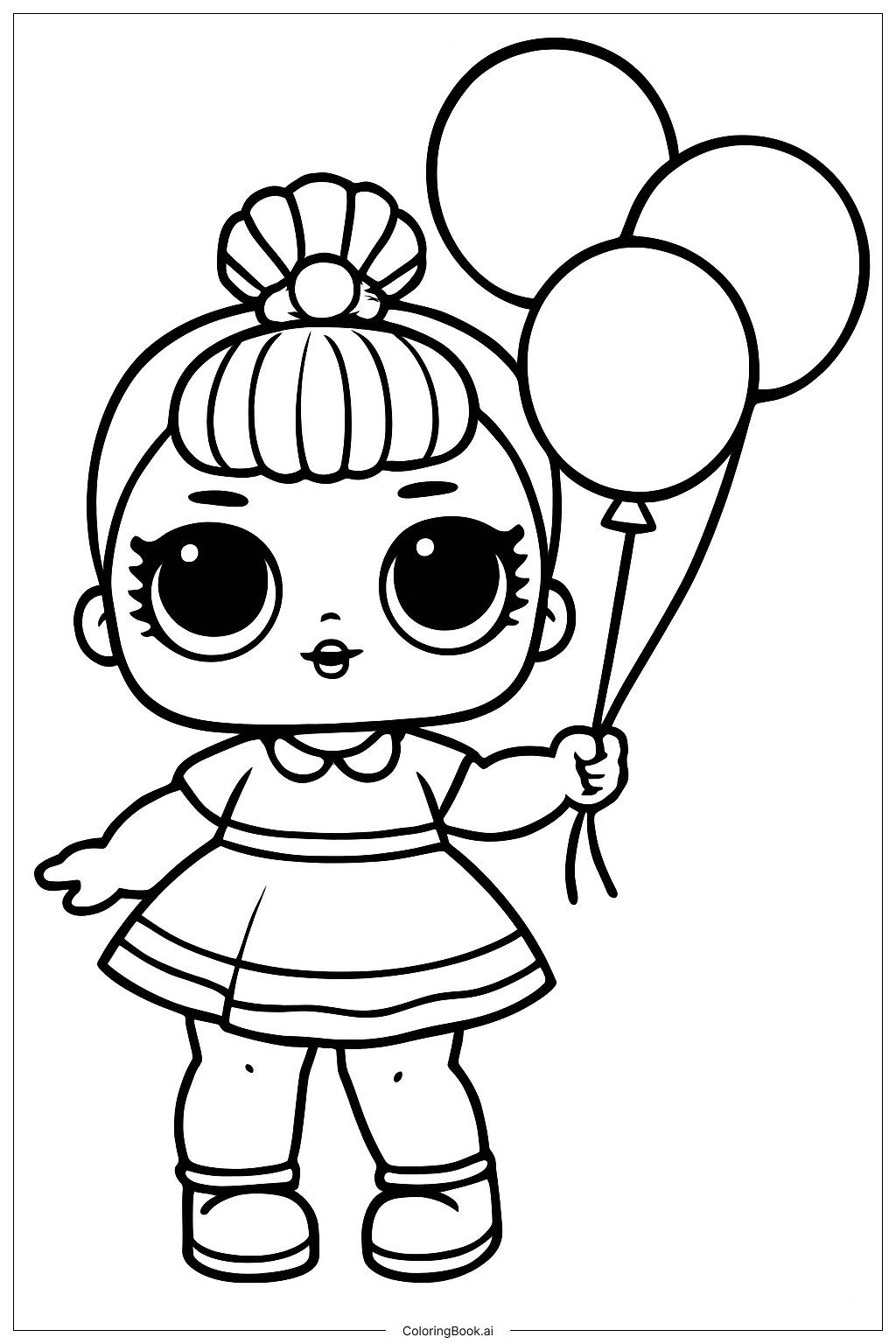 Página para colorir de Buquê de Balões LOL