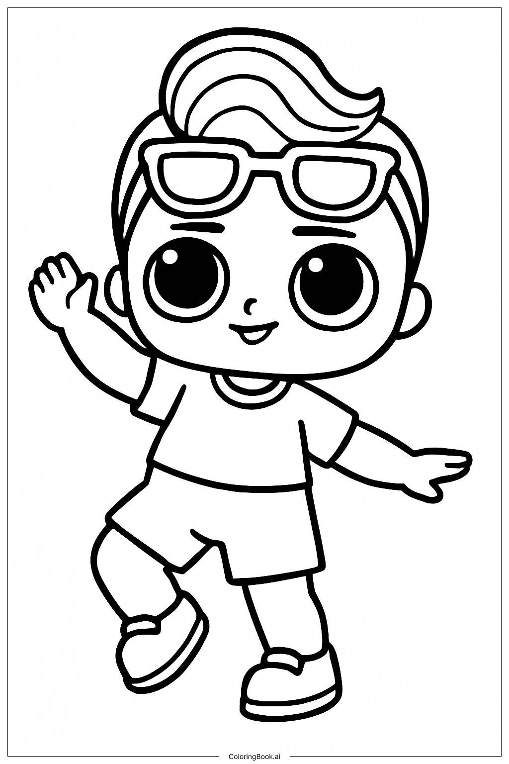 Página para colorir de Garoto LOL Dançando