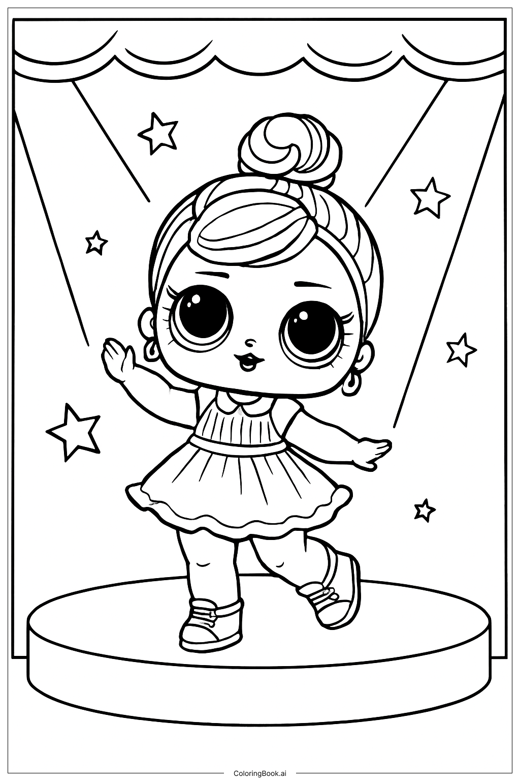 Página para colorir de Show de Dança LOL