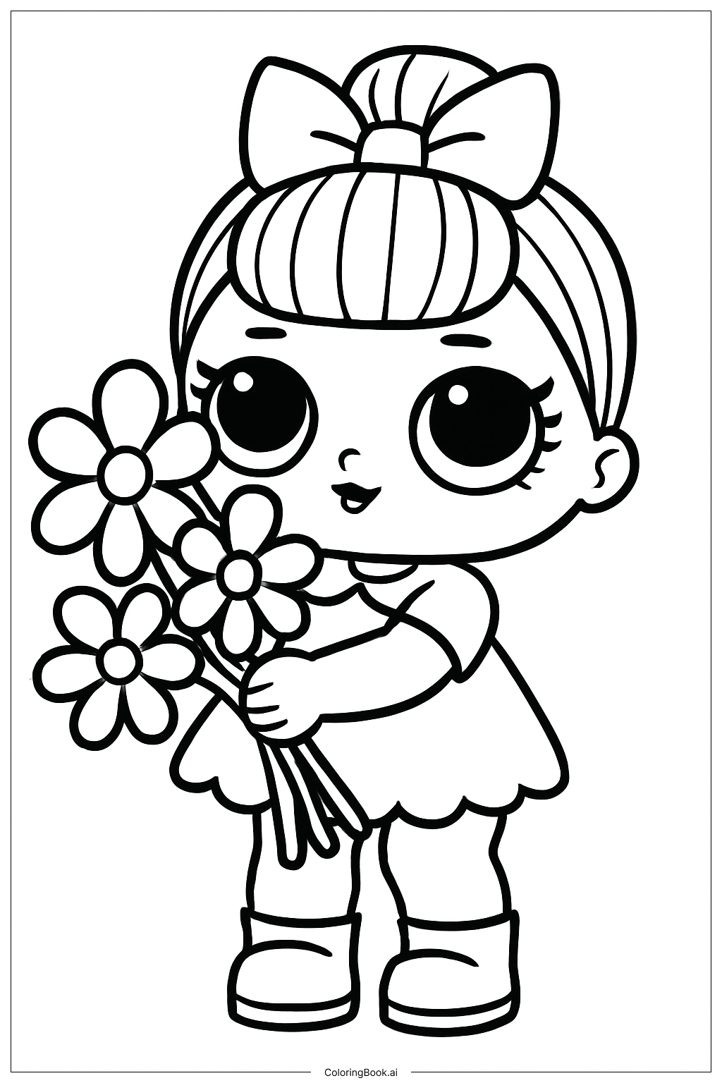 Página para colorir de Buquê de Flores LOL