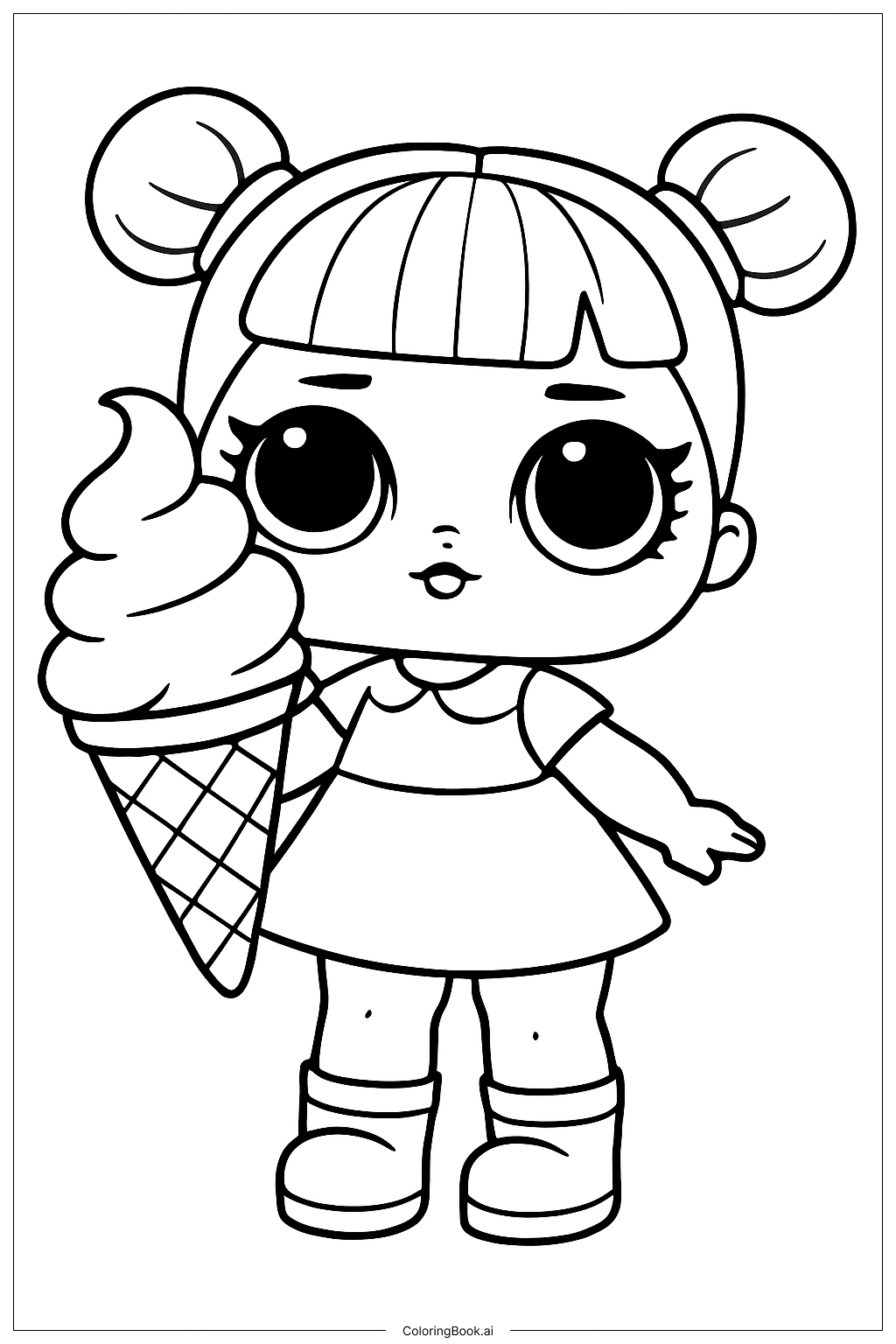 Página para colorir de LOL Delícia de Sorvete