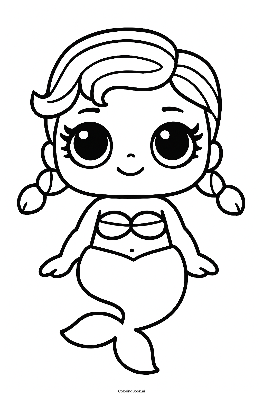 Página para colorir de Pose de Sereia LOL