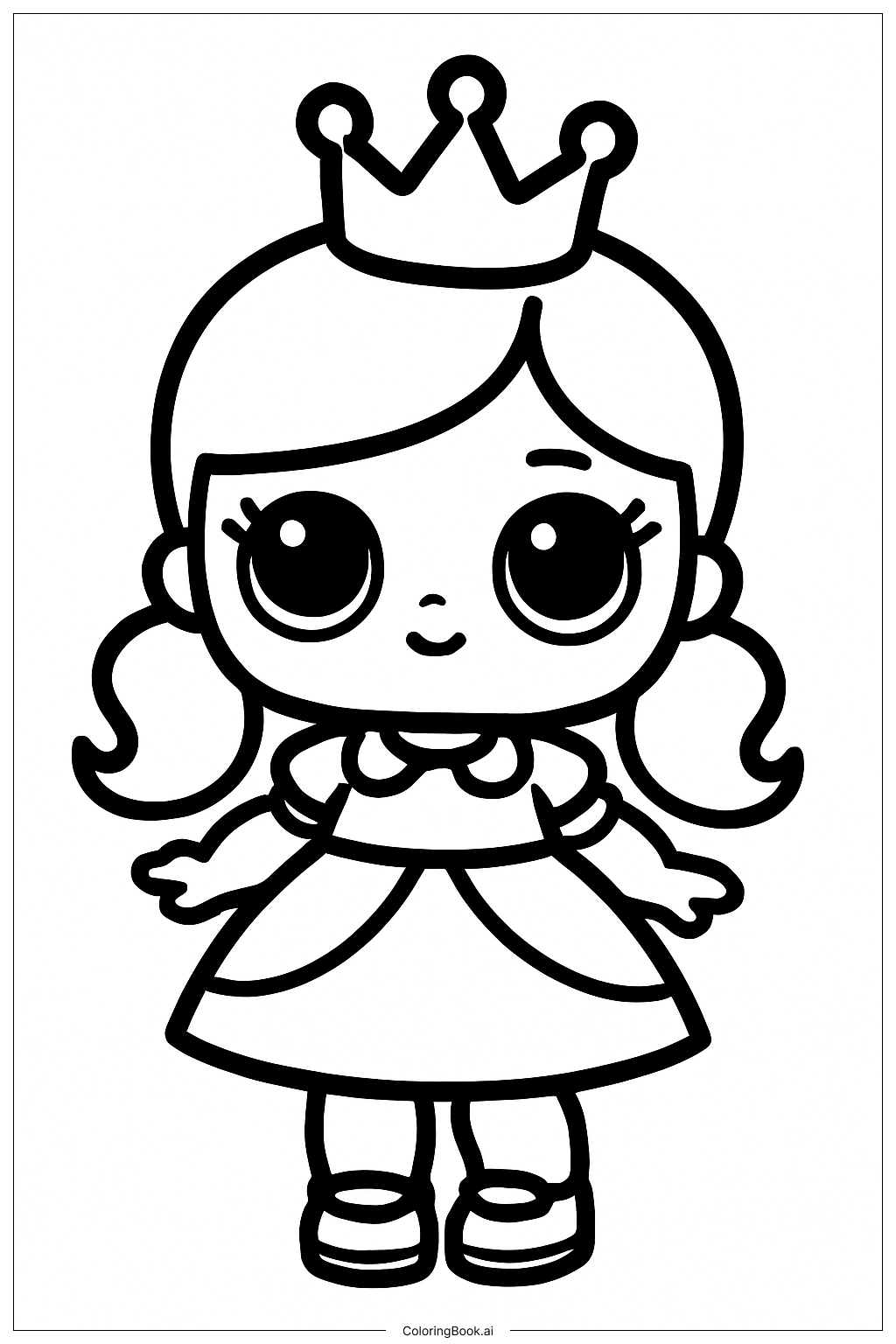 Página para colorir de Coroa da Princesa LOL