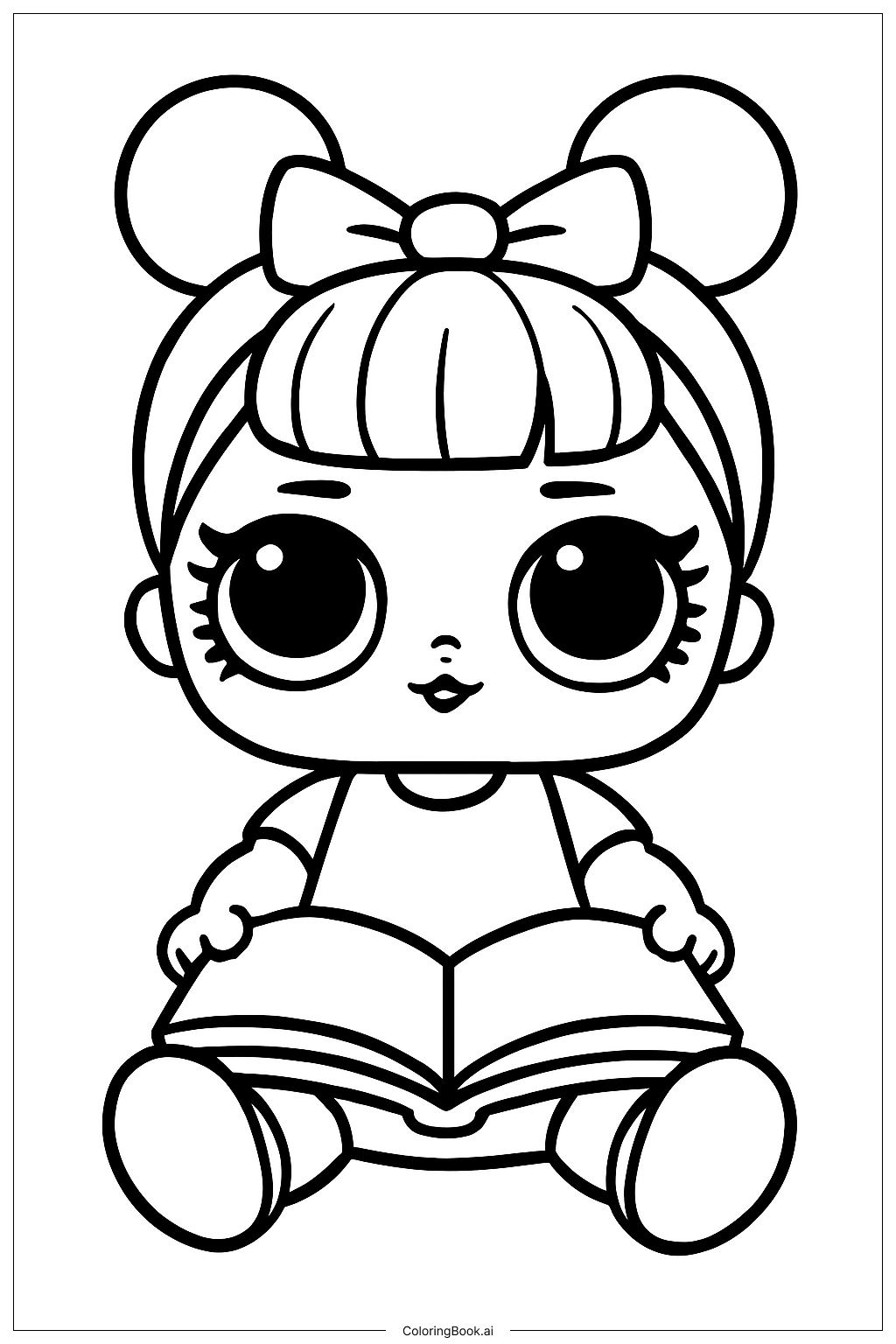 Página para colorir de Livro de Leitura LOL