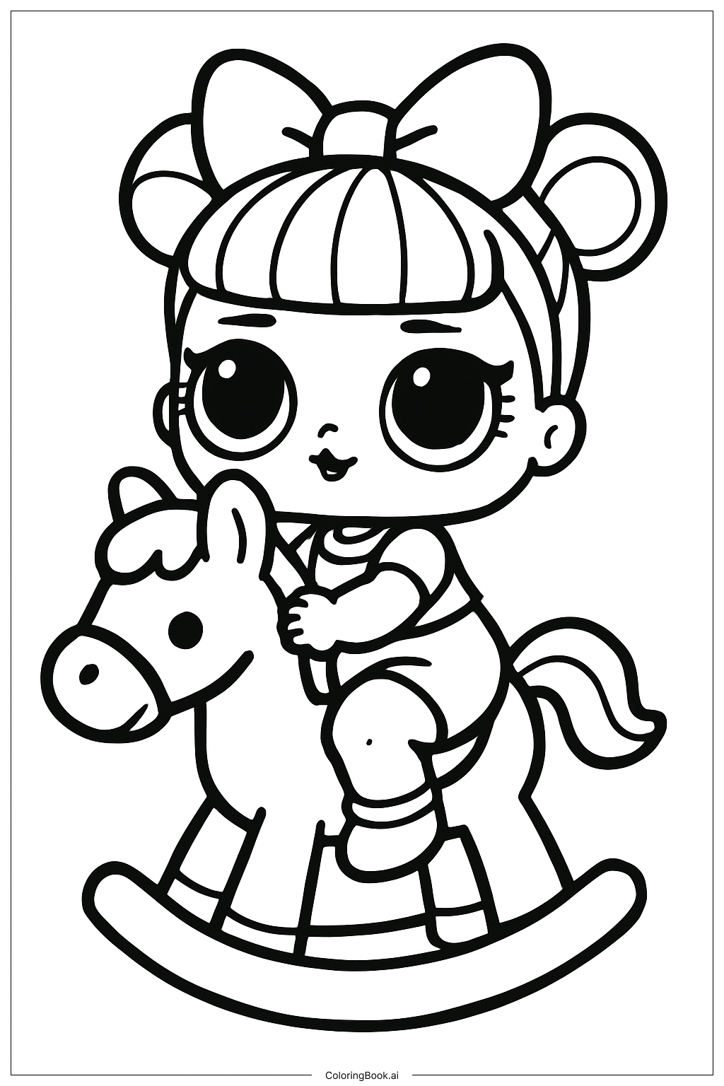 Página para colorir de Cavalo de Balanço LOL