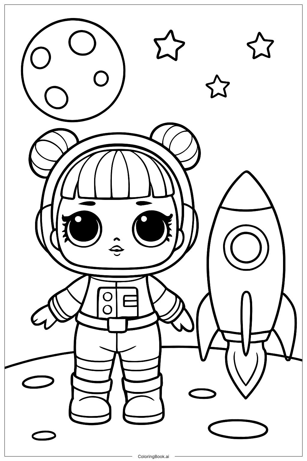 Página para colorir de LOL Space Explorer