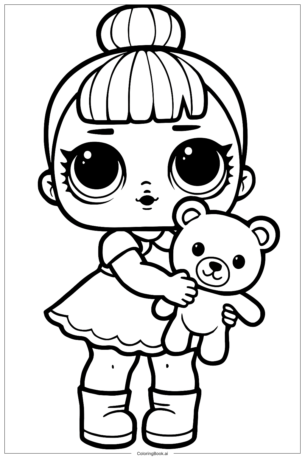 Página para colorir de Amigo Ursinho LOL