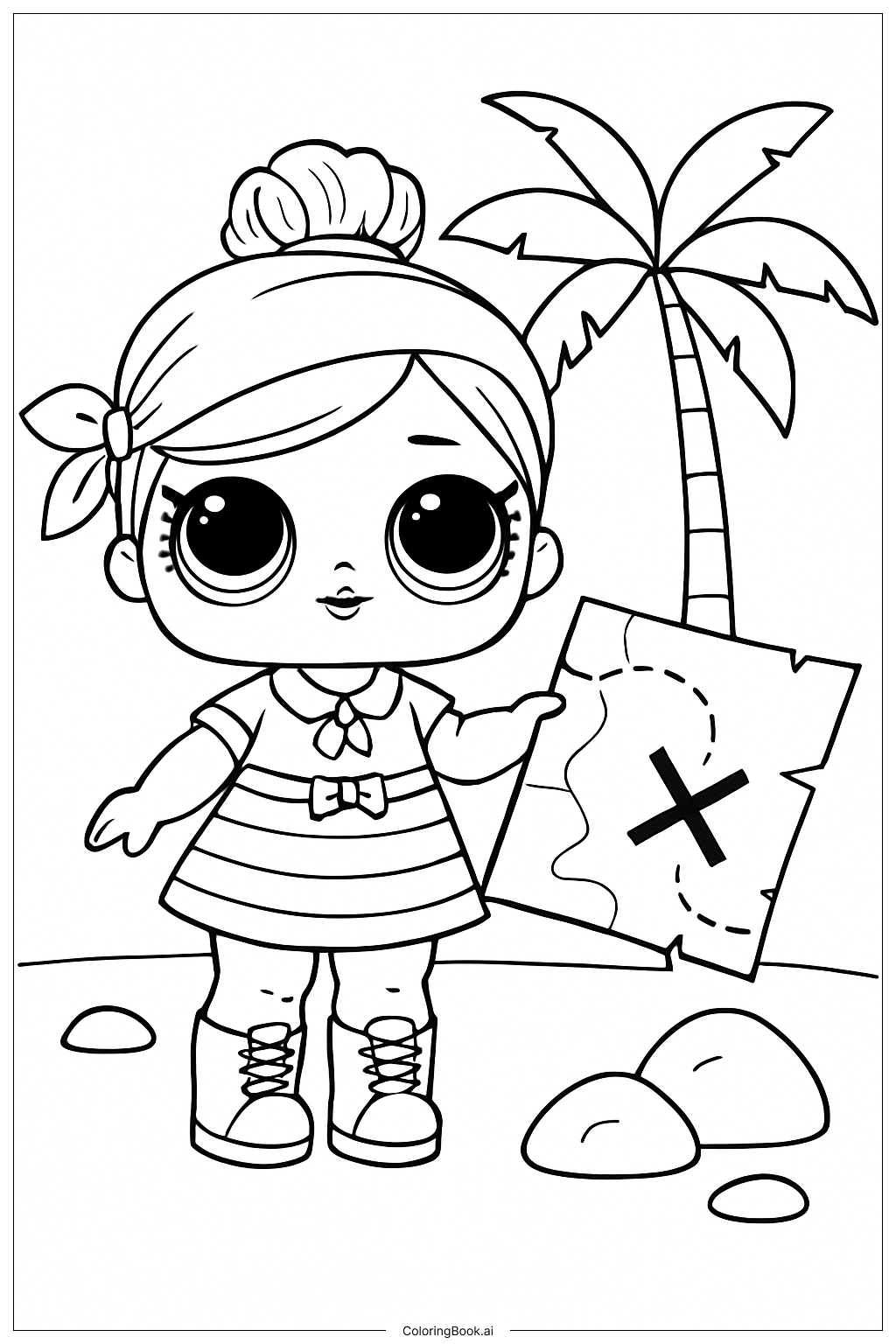 Página para colorir de Mapa do Caça ao Tesouro LOL