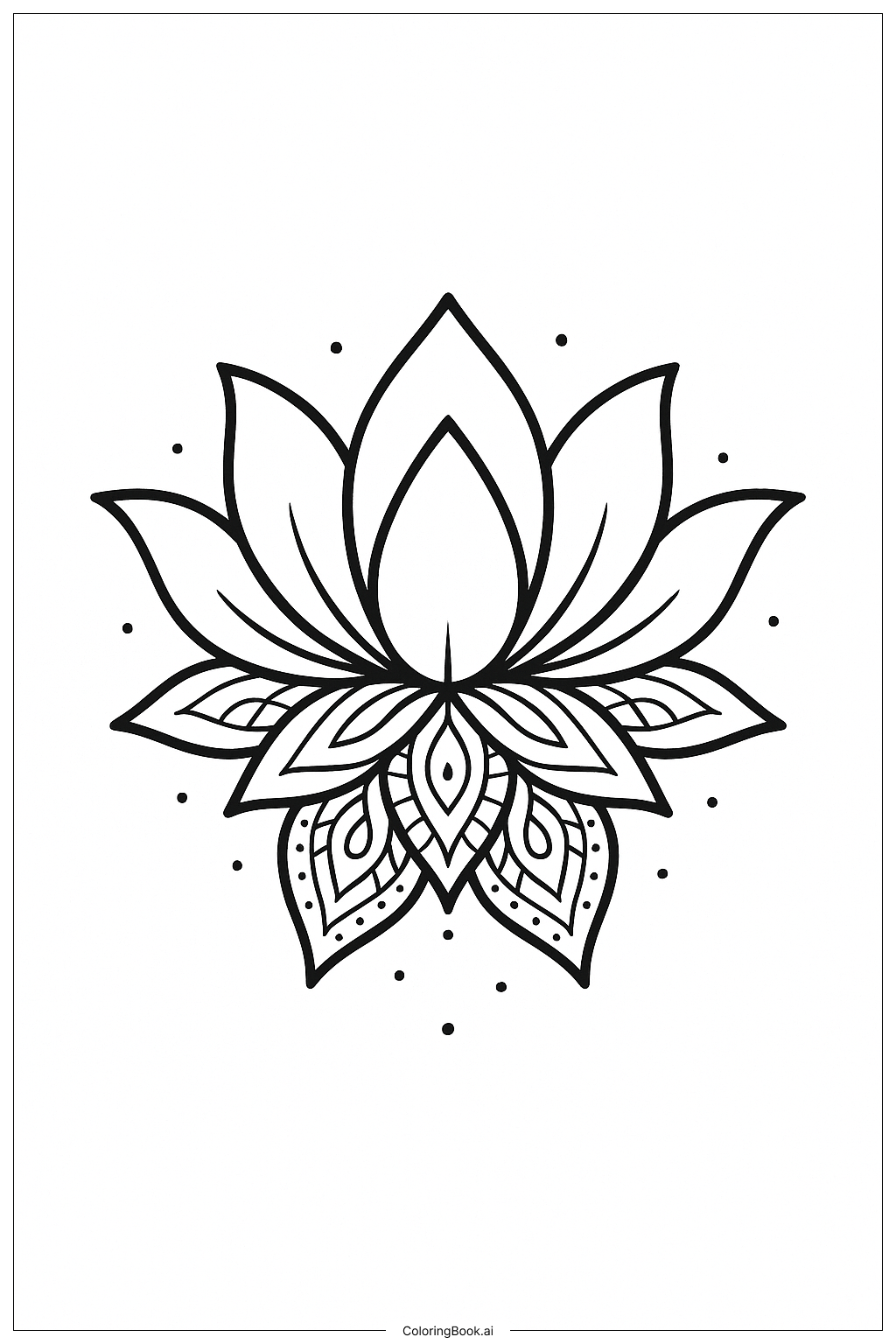  Página para colorear de Tatuaje de Mandala de Loto 