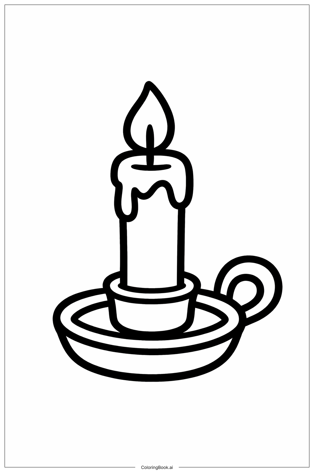  农历新年蜡烛填色页 