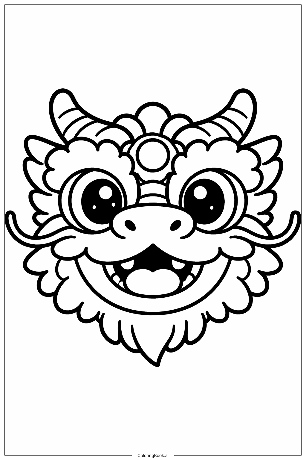 农历新年龙头填色页