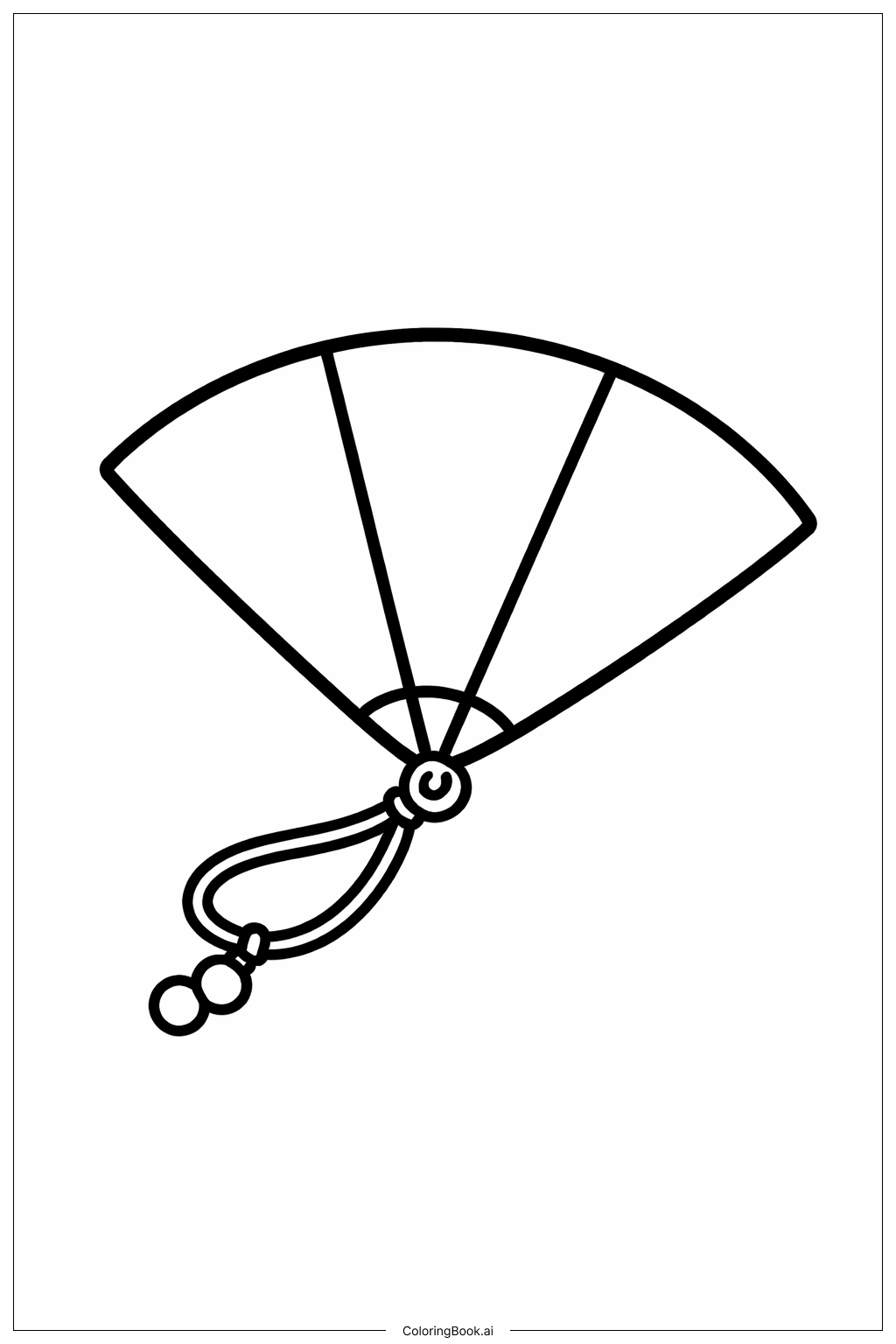  农历新年扇子填色页 