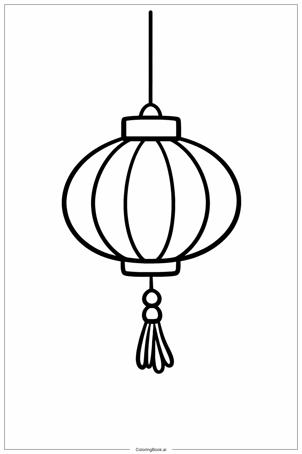  春节灯笼填色页 