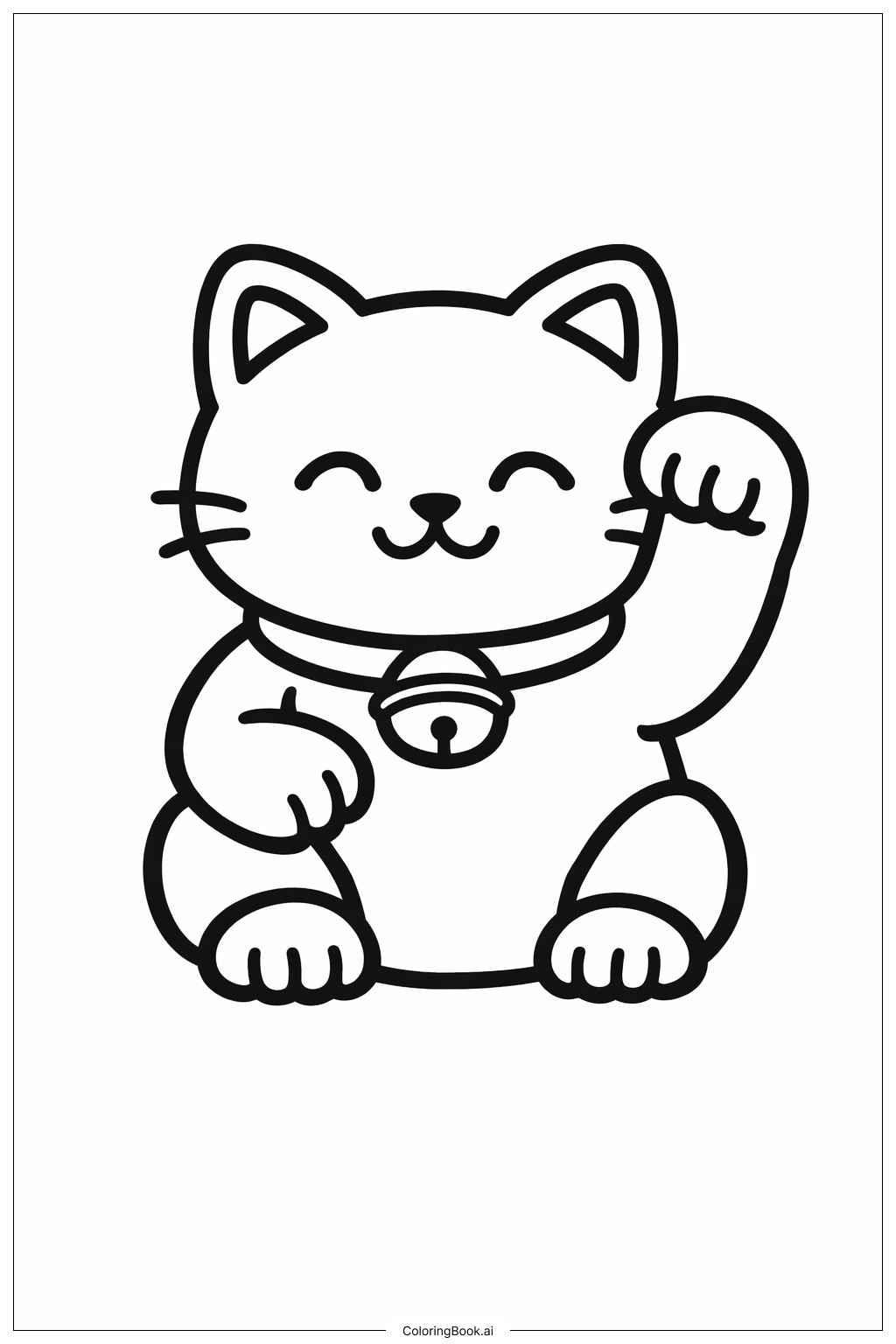  农历新年招财猫填色页 