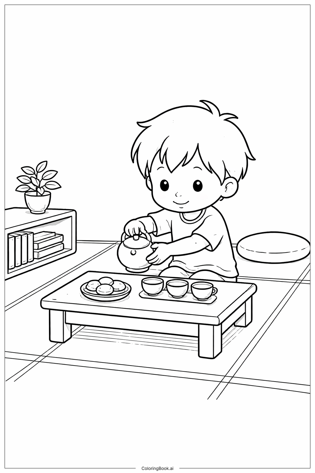  农历新年茶礼填色页 