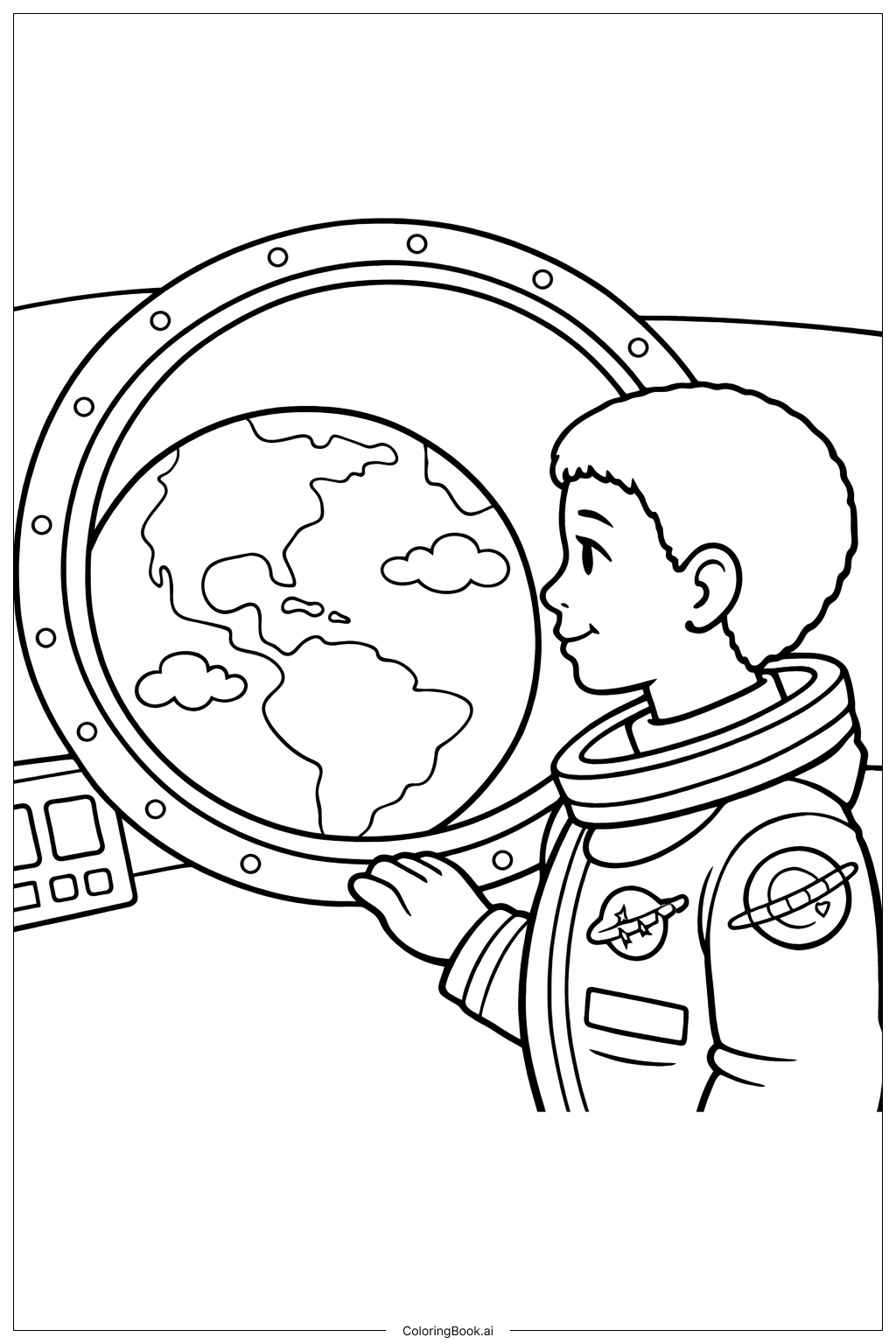  우주에서 본 메이 제미슨 색칠공부 페이지 