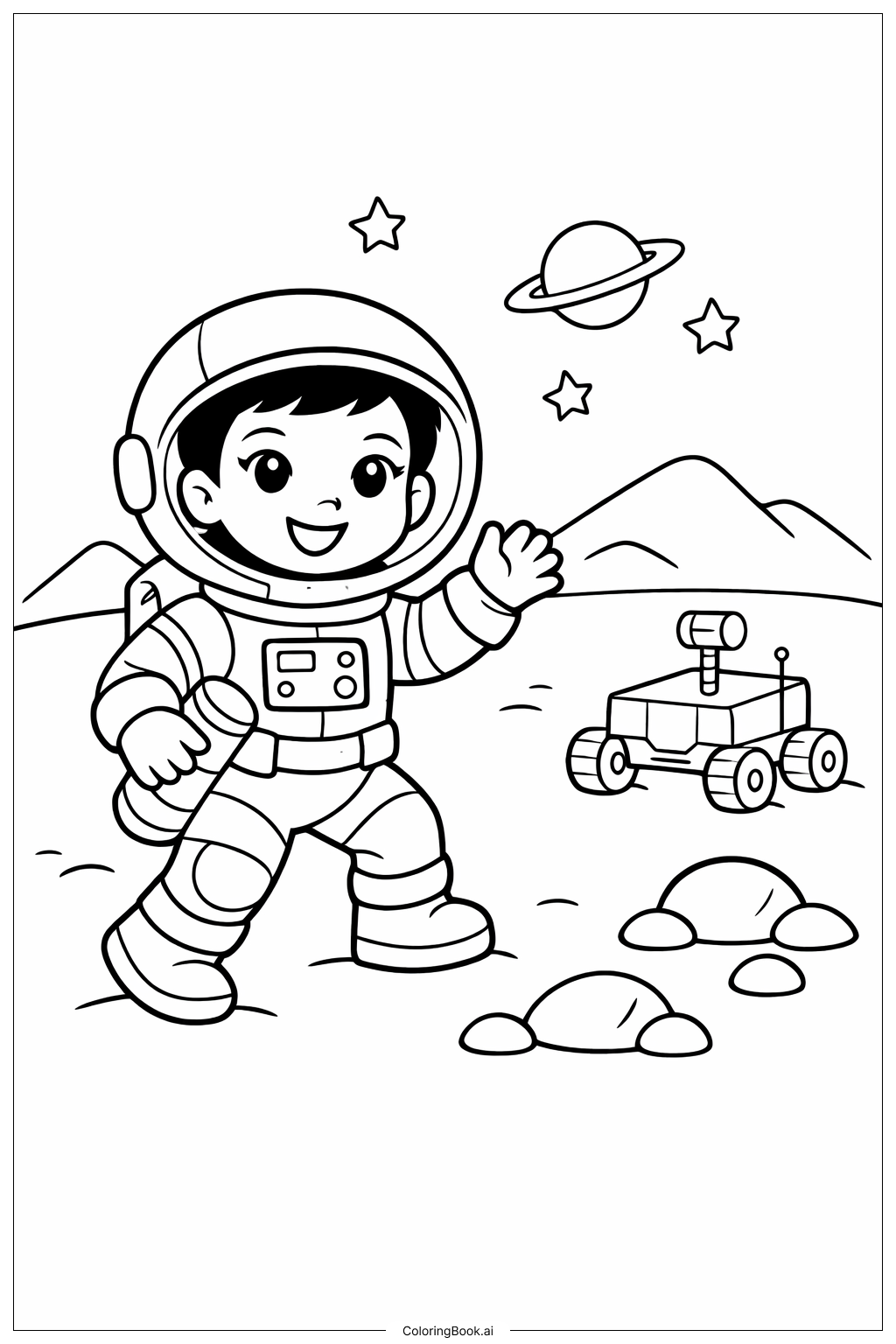  메이 제미슨 화성 탐험 장면 색칠공부 페이지 