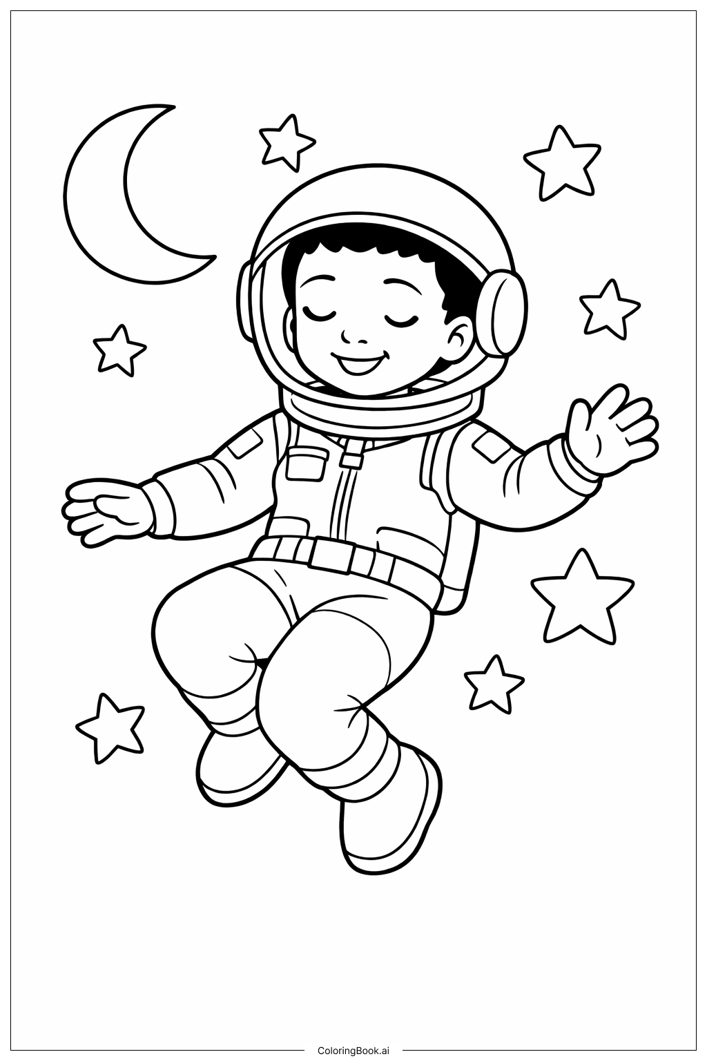  별들 사이를 떠다니는 메이 제미슨 색칠공부 페이지 