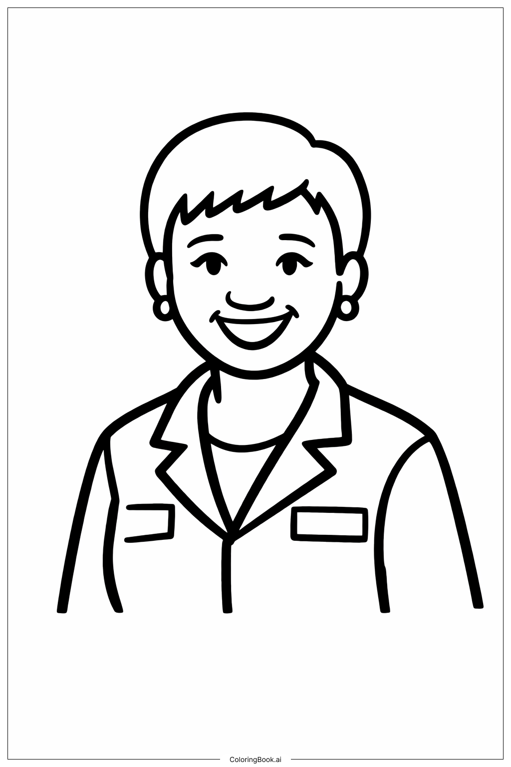  실험복을 입은 메이 제미슨 색칠공부 페이지 