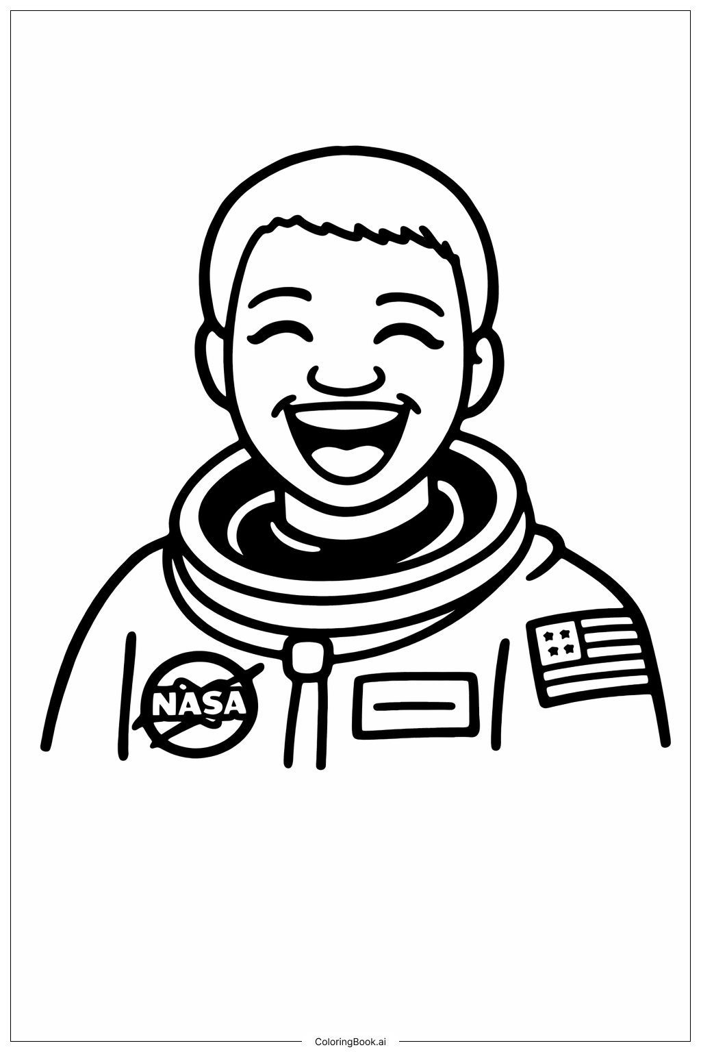  Mae Jemison 웃는 얼굴 색칠공부 페이지 