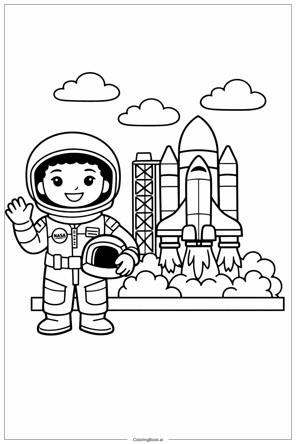  메이 제미슨 로켓 발사 색칠공부 페이지 