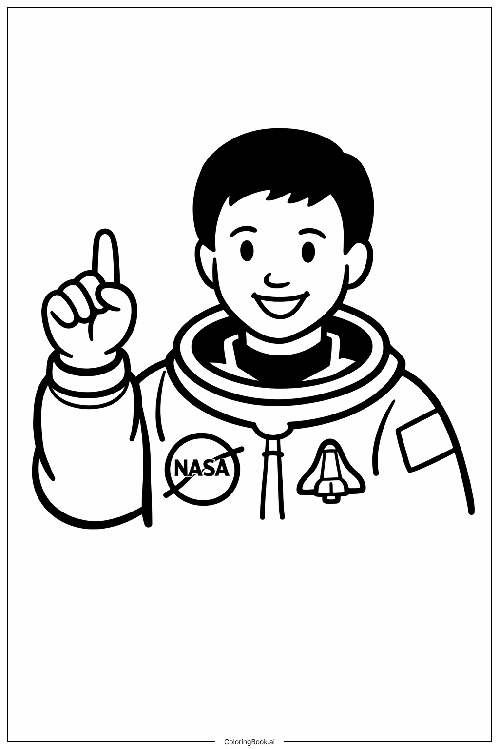  Mae Jemison 손가락 가리키기 색칠공부 페이지 