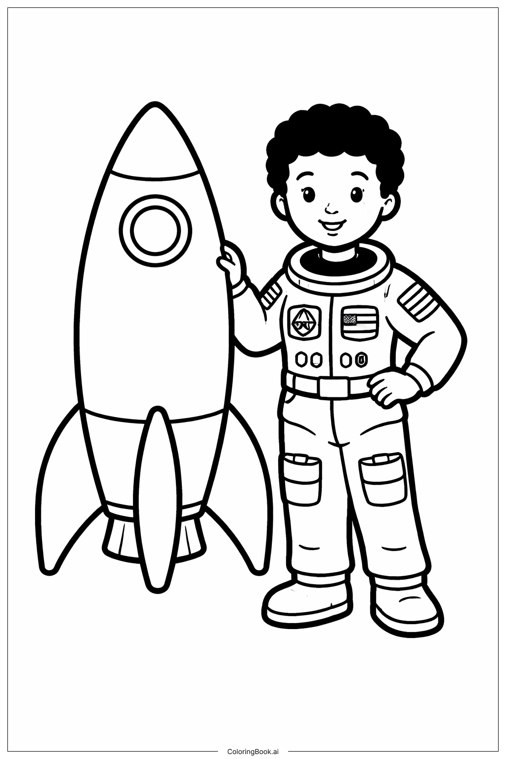  메이 제미슨 간단한 로켓 자세 색칠공부 페이지 