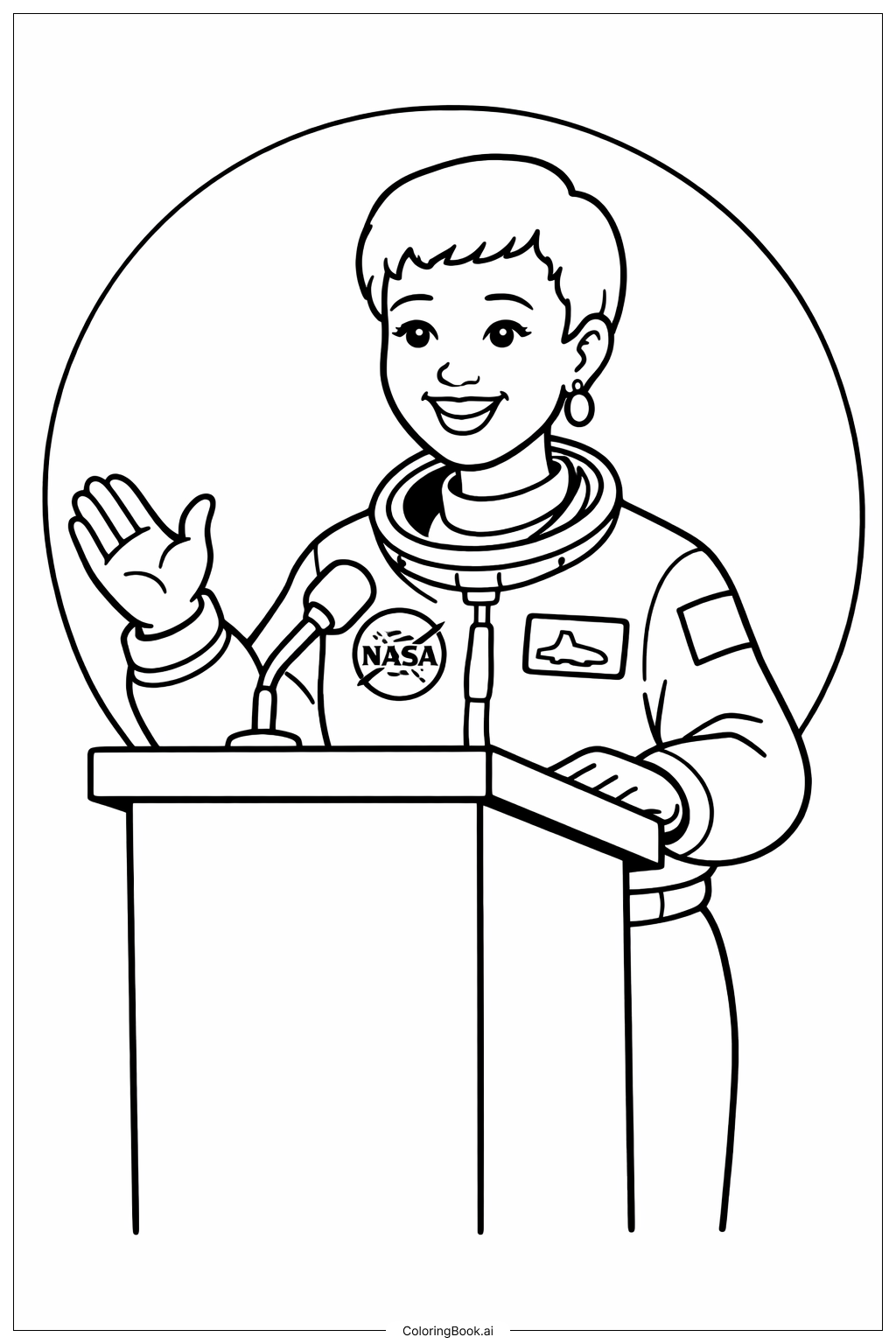 무대에서 연설하는 메이 제미슨