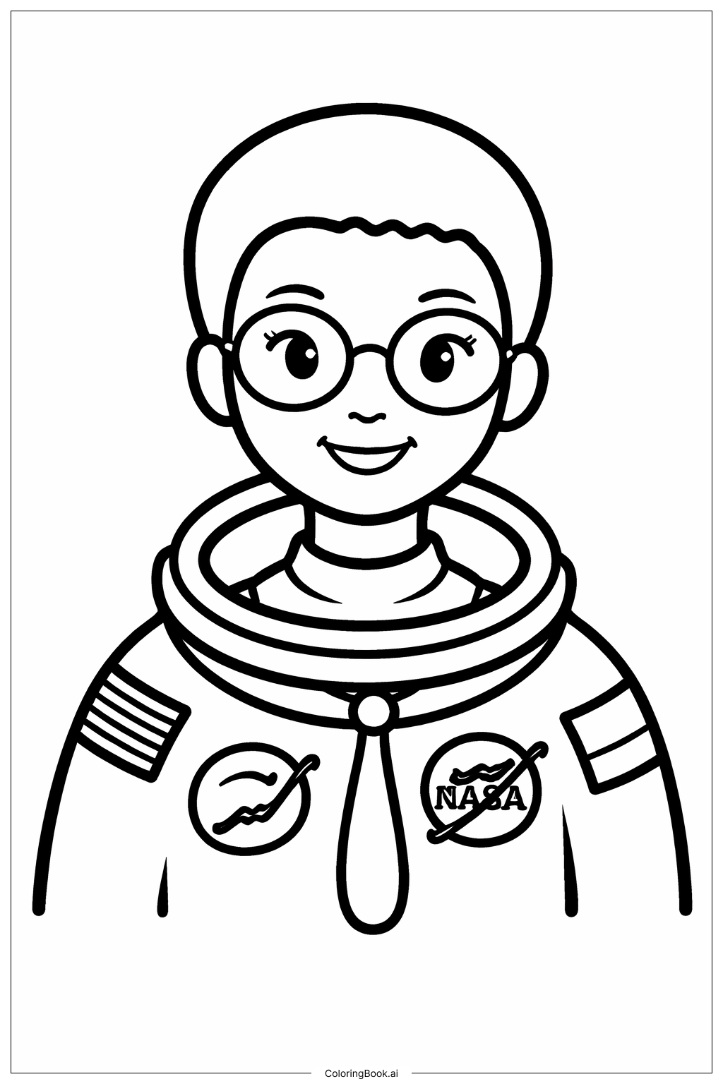  안경을 쓴 메이 제미슨 색칠공부 페이지 