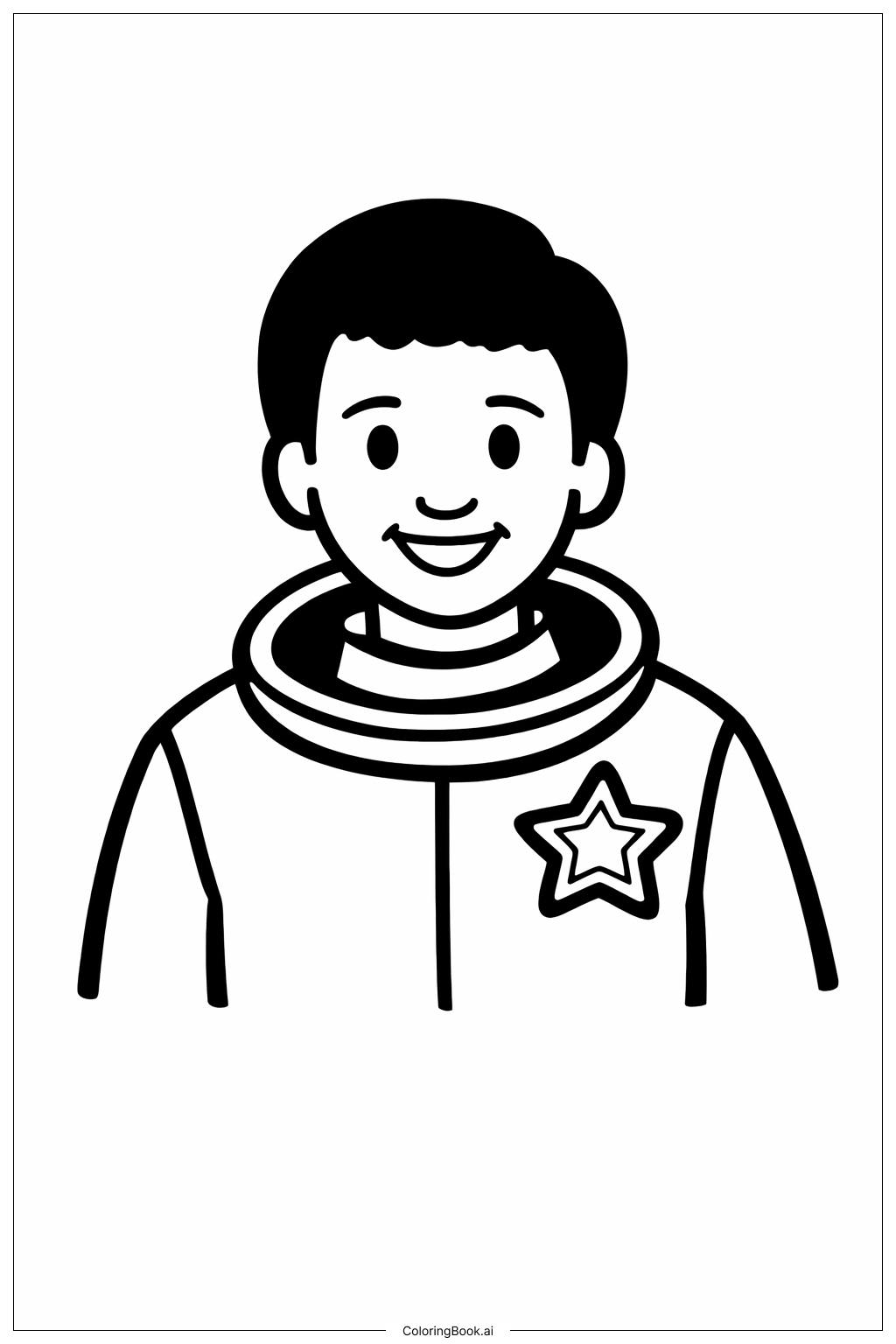  별 배지를 단 메이 제미슨 색칠공부 페이지 